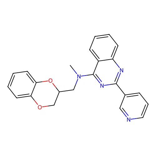 N-(2,3-dihydro-1,4-benzodioxin-3-ylmethyl)-N-methyl-2-pyridin-3-ylquinazolin-4-amine structure