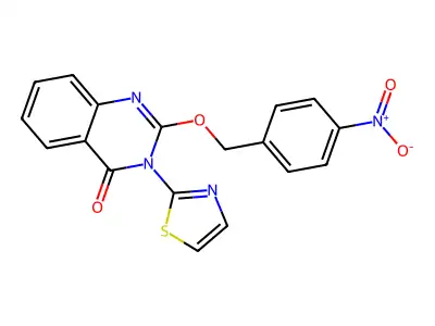 4(3H)-Quinazolinone, 2-((4-nitrophenyl)methoxy)-3-(2-thiazolyl)- structure