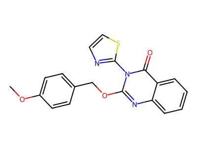 4(3H)-Quinazolinone, 2-((4-methoxyphenyl)methoxy)-3-(2-thiazolyl)- structure