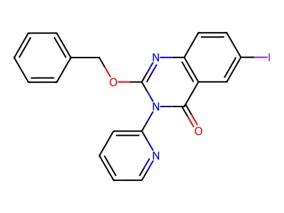4(3H)-Quinazolinone, 6-iodo-2-(phenylmethoxy)-3-(2-pyridinyl)- structure