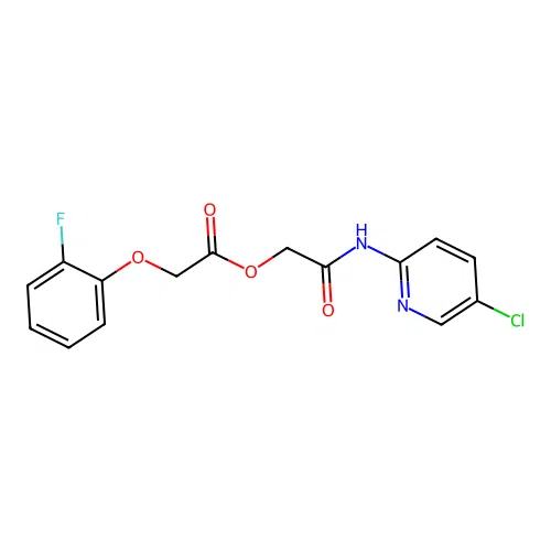 [2-[(5-Chloropyridin-2-yl)amino]-2-oxoethyl] 2-(2-fluorophenoxy)acetate structure