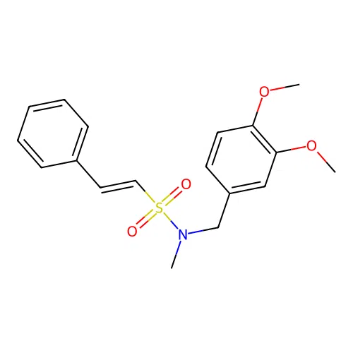 (E)-N-[(3,4-dimethoxyphenyl)methyl]-N-methyl-2-phenylethenesulfonamide structure