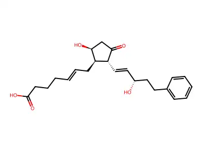 7-[5-Hydroxy-2-(3-hydroxy-5-phenyloct-1-enyl)-3-oxocyclopentyl]hept-5-enoic acid structure