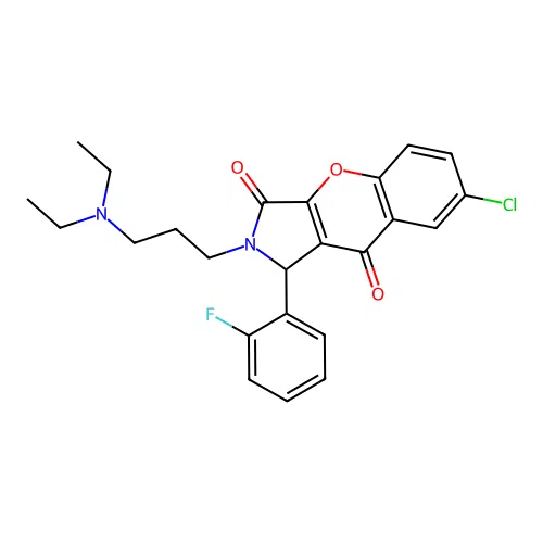 7-chloro-2-[3-(diethylamino)propyl]-1-(2-fluorophenyl)-1,2-dihydrochromeno[2,3-c]pyrrole-3,9-dione structure