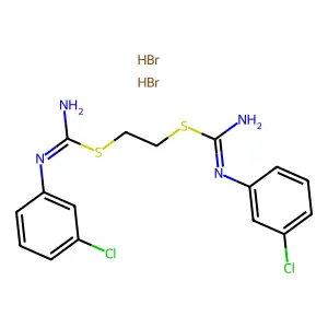 Pseudourea, 2,2'-ethylenebis(1-(m-chlorophenyl)-2-thio-, dihydrobromide structure