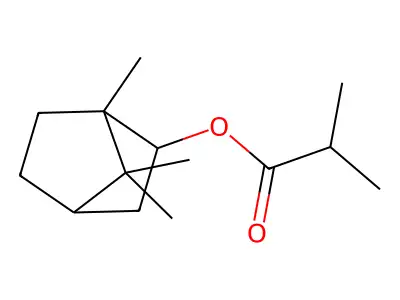 endo-(-)-1,7,7-Trimethylbicyclo(2.2.1)hept-2-yl isobutyrate structure