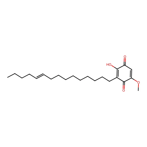 2,5-Cyclohexadiene-1,4-dione, 2-hydroxy-5-methoxy-3-(10-pentadecenyl)-, (Z)- structure