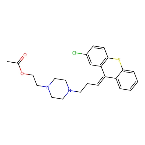 2-[4-[3-(2-Chlorothioxanthen-9-ylidene)propyl]piperazin-1-yl]ethyl acetate structure