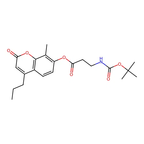 8-methyl-2-oxo-4-propyl-2H-chromen-7-yl 3-((tert-butoxycarbonyl)amino)propanoate structure