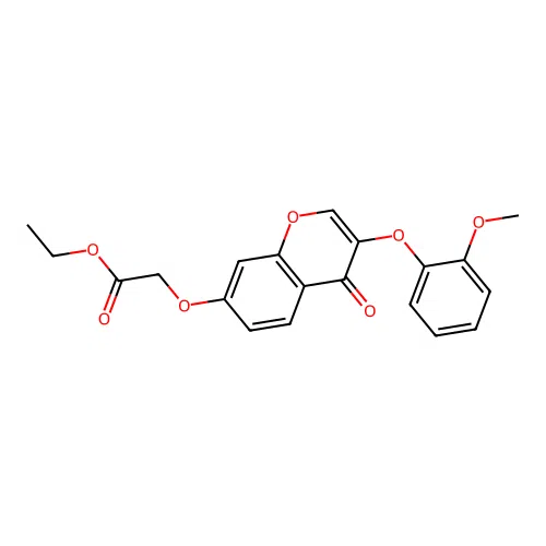 ethyl 2-((3-(2-methoxyphenoxy)-4-oxo-4H-chromen-7-yl)oxy)acetate structure