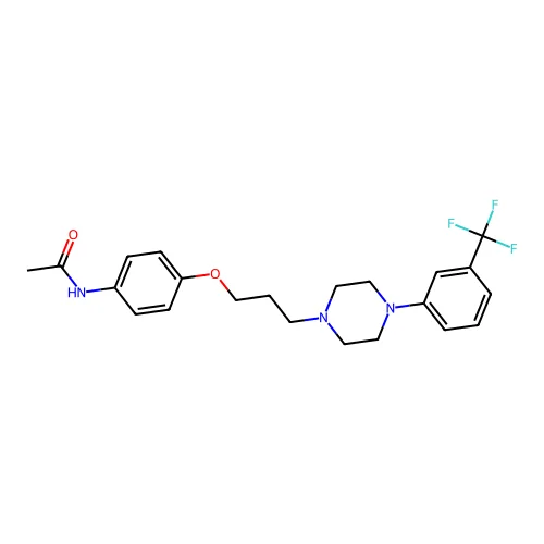 Acetamide, N-(4-(3-(4-(3-(trifluoromethyl)phenyl)-1-piperazinyl)propoxy)phenyl)- structure