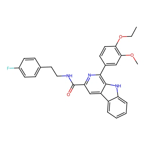 1-(4-ethoxy-3-methoxyphenyl)-N-(4-fluorophenethyl)-9H-pyrido[3,4-b]indole-3-carboxamide structure