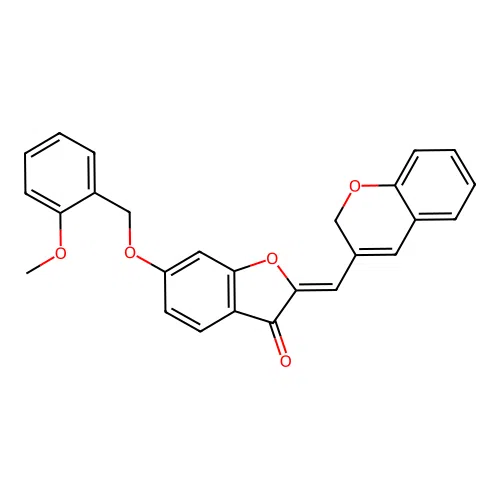2-(2H-chromen-3-ylmethylene)-6-[(2-methoxyphenyl)methoxy]benzo[b]furan-3-one structure