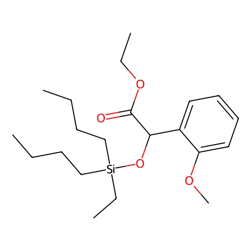 Acetic acid, 2-(dibutylethylsiloxy)-2-(o-methoxyphenyl)-, ethyl ester structure