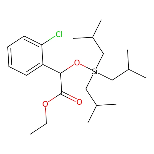 Acetic acid, 2-(o-chlorophenyl)-2-(triisobutylsiloxy)-, ethyl ester structure