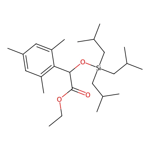 Acetic acid, 2-mesityl-2-(triisobutylsiloxy)-, ethyl ester structure