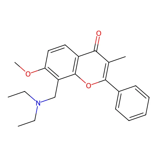 Flavone, 8-((diethylamino)methyl)-7-methoxy-3-methyl- structure
