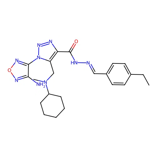 C22H29N9O2 structure