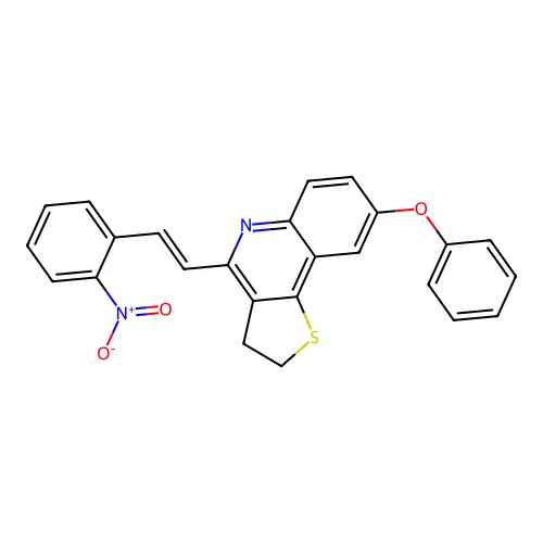 4-[2-(2-Nitrophenyl)ethenyl]-8-phenoxy-2,3-dihydrothieno[3,2-c]quinoline structure