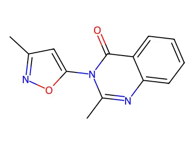 2-Methyl-3-(3-methyl-5-isoxazolyl)-4(3H)-quinazolinone structure