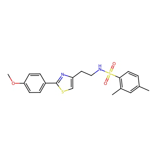 N-(2-(2-(4-methoxyphenyl)thiazol-4-yl)ethyl)-2,4-dimethylbenzenesulfonamide structure