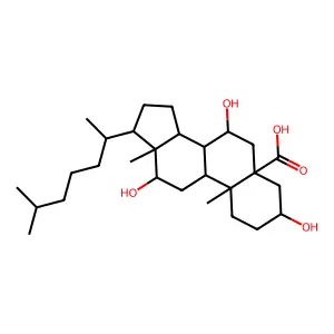 (3alpha,5beta,7alpha,12alpha)-3,7,12-Trihydroxycholestane-5-carboxylic acid structure