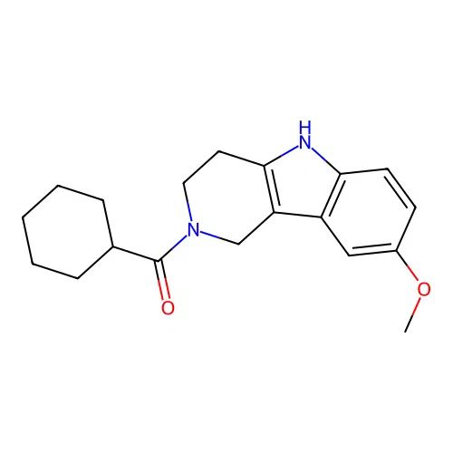 Cyclohexyl-(8-methoxy-1,3,4,5-tetrahydropyrido[4,3-b]indol-2-yl)methanone structure