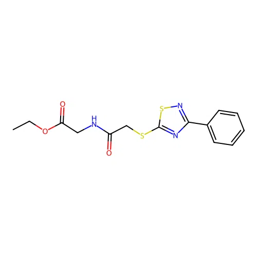 Ethyl 2-(2-((3-phenyl-1,2,4-thiadiazol-5-yl)thio)acetamido)acetate structure