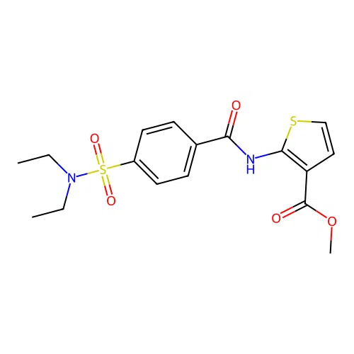methyl 2-(4-(N,N-diethylsulfamoyl)benzamido)thiophene-3-carboxylate structure