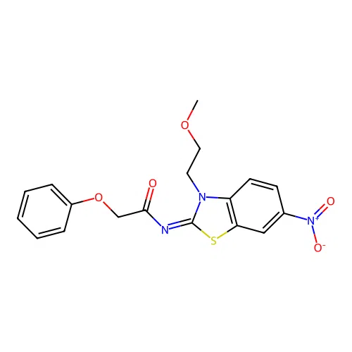 (Z)-N-(3-(2-methoxyethyl)-6-nitrobenzo[d]thiazol-2(3H)-ylidene)-2-phenoxyacetamide structure