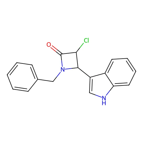 1-Benzyl-3-chloro-4-(1H-indol-3-yl)azetidin-2-one structure