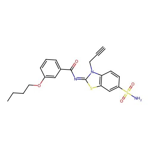 (Z)-3-butoxy-N-(3-(prop-2-yn-1-yl)-6-sulfamoylbenzo[d]thiazol-2(3H)-ylidene)benzamide structure