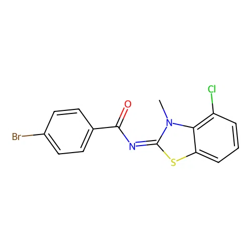 (E)-4-bromo-N-(4-chloro-3-methylbenzo[d]thiazol-2(3H)-ylidene)benzamide structure