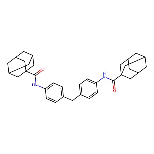 N-[4-[[4-(adamantane-1-carbonylamino)phenyl]methyl]phenyl]adamantane-1-carboxamide structure
