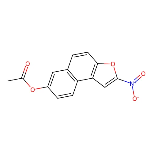 NAPHTHO(2,1-b)FURAN-7-OL, 2-NITRO-, ACETATE (ester) structure