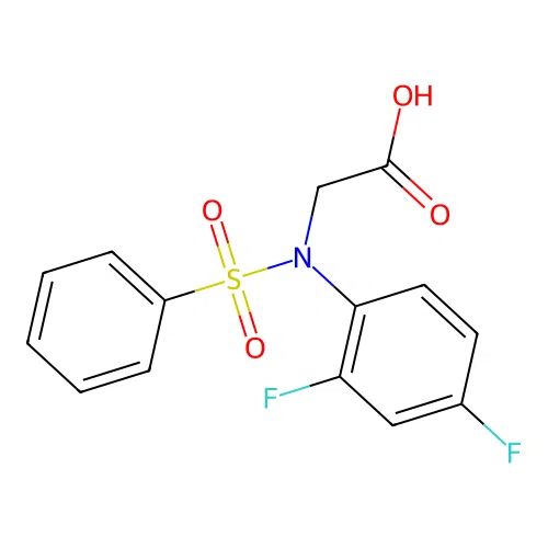 2-[2,4-Difluoro(phenylsulfonyl)anilino]acetic acid structure