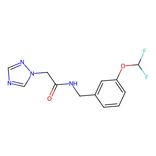 N-[3-(difluoromethoxy)benzyl]-2-(1H-1,2,4-triazol-1-yl)acetamide structure
