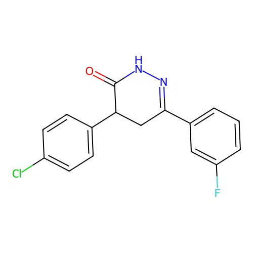 4-(4-chlorophenyl)-6-(3-fluorophenyl)-4,5-dihydro-3(2H)-pyridazinone structure