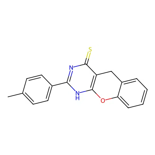 2-(p-tolyl)-3H-chromeno[2,3-d]pyrimidine-4(5H)-thione structure