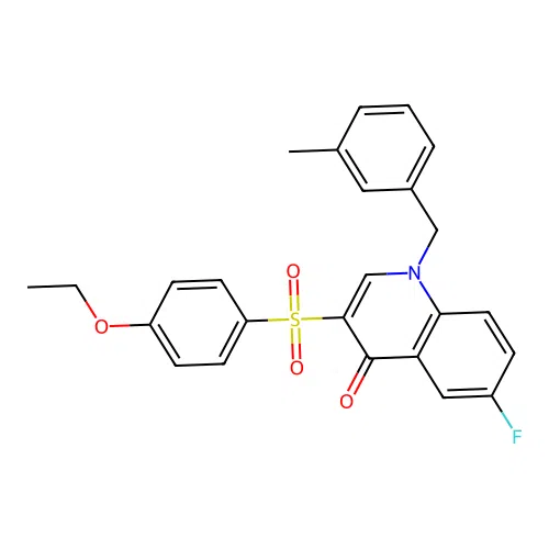 3-(4-Ethoxyphenyl)sulfonyl-6-fluoro-1-[(3-methylphenyl)methyl]quinolin-4-one structure