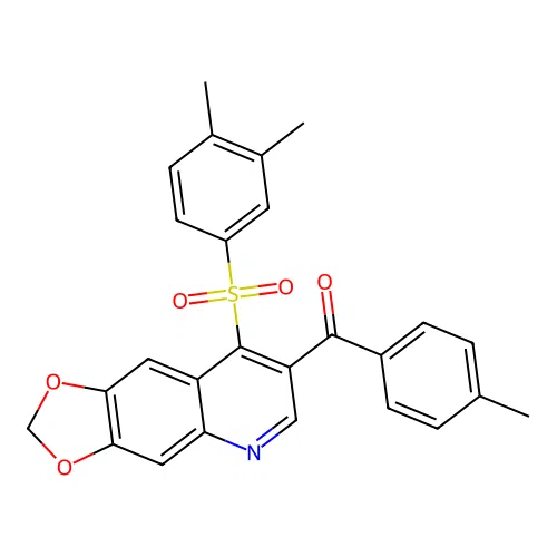 8-(3,4-dimethylbenzenesulfonyl)-7-(4-methylbenzoyl)-2H-[1,3]dioxolo[4,5-g]quinoline structure
