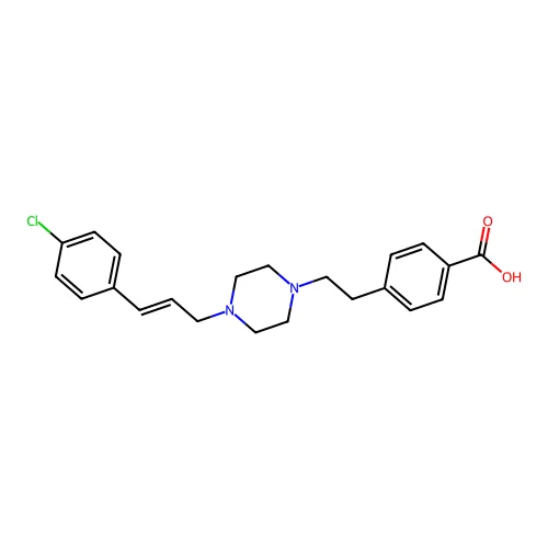 4-(2-(4-(3-(4-Chlorophenyl)-2-propen-1-yl)-1-piperazinyl)ethyl)benzoic acid structure