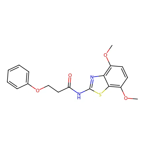 N-(4,7-dimethoxy-1,3-benzothiazol-2-yl)-3-phenoxypropanamide structure
