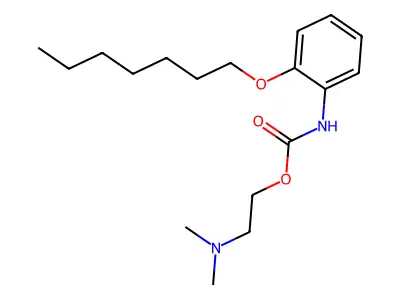 2-dimethylaminoethyl N-(2-heptoxyphenyl)carbamate structure