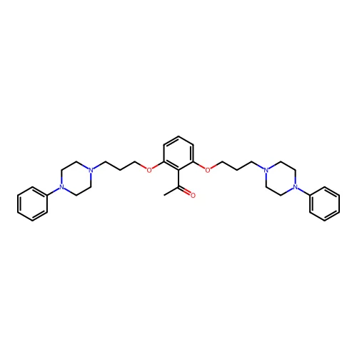 Ethanone, 1-(2,6-bis(3-(4-phenyl-1-piperazinyl)propoxy)phenyl)- structure