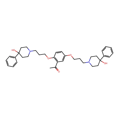 Ethanone, 1-(2,5-bis(3-(4-hydroxy-4-phenyl-1-piperidinyl)propoxy)phenyl)- structure