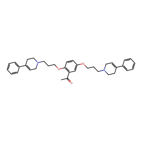 Ethanone, 1-(2,5-bis(3-(3,6-dihydro-4-phenyl-1(2H)-pyridinyl)propoxy)phenyl)- structure