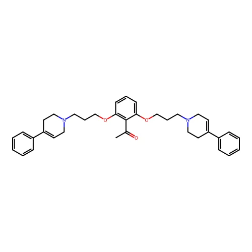Ethanone, 1-(2,6-bis(3-(3,6-dihydr0-4-phenyl-1(2H)-pyridinyl)propoxy)phenyl)- structure