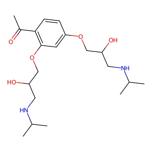 Ethanone, 1-(2,4-bis(2-hydroxy-3-((1-methylethyl)amino)propoxy)phenyl)- structure