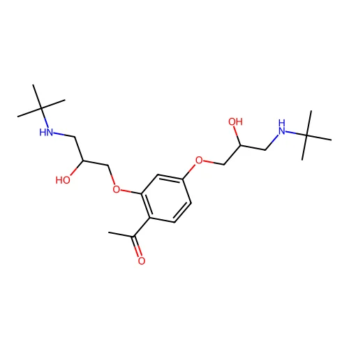 Ethanone, 1-(2,4-bis(3-((1,1-dimethylethyl)amino)-2-hydroxypropoxy)phenyl)- structure
